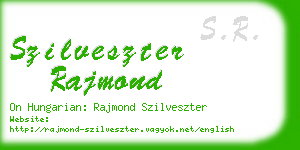 szilveszter rajmond business card